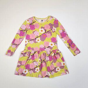Tea Collection Long Sleeve Pocket Dress in Cherry Blossoms sz 5